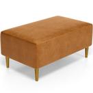 Puff Decorativo Para Sala de Estar Cléo Pés Palito 90 cm W01 material sintético Canela - Lyam Decor