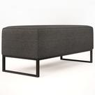 Puff Decorativo Para Sala de Estar Cléo W01 Base de Ferro 90 cm Linho Cinza Escuro - Lyam Decor Puff Decorativo Para Sala de Estar Cléo W01 Base de Ferro 90 cm Linho Cinza Escuro - Lyam Decor