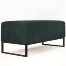 Puff Decorativo Para Sala de Estar Cléo W01 Base de Ferro 90 cm Linho Verde Musgo - Lyam Decor