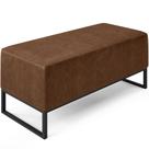 Puff Decorativo Para Sala de Estar Cléo W01 Base de Ferro 90cm material sintético Marrom - Lyam Decor