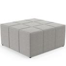 Puff Decorativo Para Sala De Estar Quadrado Milano 90x90cm W01 Bouclê Creme - Lyam Decor