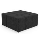 Puff Decorativo Para Sala de Estar Quadrado Milano 90x90cm W01 Linho Chumbo - Lyam Decor