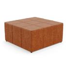 Puff Decorativo Para Sala de Estar Quadrado Milano 90x90cm W01 Material Sintético Camel - Lyam Decor