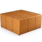 Puff Decorativo Para Sala de Estar Quadrado Milano 90x90cm W01 Sintético Whisky - Lyam Decor