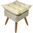 Puff Decorativo Para Sala Quarto Penteadeira Closet Assento Extra Confortável Quadrado Alice Tecido Suede Pés Palito Puff Decorativo Para Sala Quarto Penteadeira Closet Assento Extra Confortável Quadrado Alice Tecido Suede Pés Palito