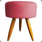 Puff Decorativo Para Sala Quarto Penteadeira Closet Assento Extra Confortável Redondo Tecido Suede Pés Palito