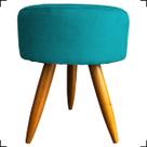 Puff Decorativo Para Sala Quarto Penteadeira Closet Assento Extra Confortável Redondo Tecido Suede Pés Palito