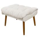 Puff Decorativo Para Sala Quarto Penteadeira Closet Assento Extra Confortável Sufler Tecido Linho Pés Palito