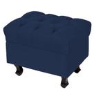 Puff Decorativo París Luis Xv L02 Capitone Suede Azul Marinho - Lyam Decor