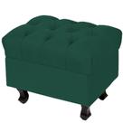 Puff Decorativo París Luis Xv L02 Capitone Suede Verde Musgo - Lyam Decor