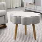 Puff Decorativo Pé Palito de Madeira Sala Flower Linho Cinza E03 - D Rossi