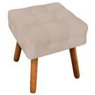Puff Decorativo Pés Palito Karen Suede Bege G19 - Gran Belo Puff Decorativo Pés Palito Karen Suede Bege G19 - Gran Belo
