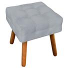Puff Decorativo Pés Palito Karen Suede Cinza G19 - Gran Belo Puff Decorativo Pés Palito Karen Suede Cinza G19 - Gran Belo
