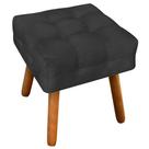 Puff Decorativo Pés Palito Karen Suede Preto G19 - Gran Belo Puff Decorativo Pés Palito Karen Suede Preto G19 - Gran Belo