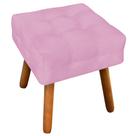 Puff Decorativo Pés Palito Karen Suede Rosa G19 - Gran Belo Puff Decorativo Pés Palito Karen Suede Rosa G19 - Gran Belo