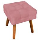 Puff Decorativo Pés Palito Karen Suede Rosê G19 - Gran Belo Puff Decorativo Pés Palito Karen Suede Rosê G19 - Gran Belo