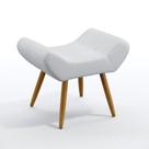 Puff Decorativo Polar Para Sala de Estar Couro Branco Aradecor