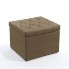 Puff Decorativo Quasar com Capitonê para Sala de Estar Sued Capuccino Aradecor