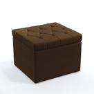 Puff Decorativo Quasar Com Capitonê Para Sala de Estar Sued Marrom Aradecor