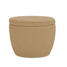 Puff Decorativo Redondo Kaira Bouclé Camel - Nexta Casa Puff Decorativo Redondo Kaira Bouclé Camel - Nexta Casa