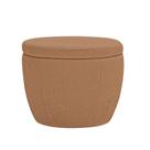 Puff Decorativo Redondo Kaira Bouclé Terracota - Nexta Casa Puff Decorativo Redondo Kaira Bouclé Terracota - Nexta Casa