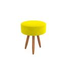 Puff Decorativo Redondo Sofisticado Sala De Estar Moderno Amarelo