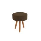 Puff Decorativo Redondo Sofisticado Sala De Estar Moderno Marrom