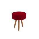 Puff Decorativo Redondo Sofisticado Sala De Estar Moderno Vermelho