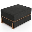 Puff Decorativo Retangular Para Sala de Estar Domus L02 Linho Chumbo - Lyam Decor