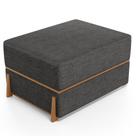 Puff Decorativo Retangular Para Sala de Estar Domus L02 Linho Cinza Escuro - Lyam Decor