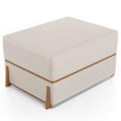 Puff Decorativo Retangular Para Sala de Estar Domus L02 Linho Cru - Lyam Decor