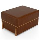 Puff Decorativo Retangular Para Sala de Estar Domus L02 material sintético Marrom - Lyam Decor