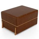 Puff Decorativo Retangular Para Sala de Estar Domus L02 material sintético Marrom - Lyam Decor