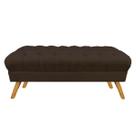 Puff Decorativo Retrô Paris Capitonê 1 Metro Pé Palito Suede Marrom - LM DECOR