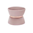 Puff Decorativo Sala de Estar 45cm Dhaka Veludo Rosê G15 - Gran Belo