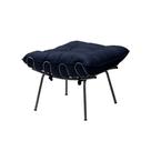 Puff Decorativo Sala de Estar Abel Pés Preto Veludo Azul G41 - Gran Belo