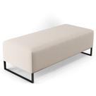 Puff Decorativo Sala de Estar Bali W01 Base Ferro 120x50 cm Linho Cru - Lyam Decor