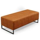 Puff Decorativo Sala de Estar Bali W01 Base Ferro 120x50 cm material sintético Canela - Lyam Decor