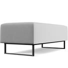 Puff Decorativo Sala de Estar Bali W01 Pés Base Ferro 120x50 cm Linho Cinza - Lyam Decor