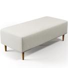 Puff Decorativo Sala de Estar Bali W01 Pés Palito 120x50 cm Linho Champagne - Lyam Decor Puff Decorativo Sala de Estar Bali W01 Pés Palito 120x50 cm Linho Champagne - Lyam Decor