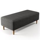 Puff Decorativo Sala de Estar Bali W01 Pés Palito 120x50 cm Linho Cinza Escuro - Lyam Decor Puff Decorativo Sala de Estar Bali W01 Pés Palito 120x50 cm Linho Cinza Escuro - Lyam Decor
