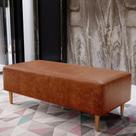 Puff Decorativo Sala de Estar Bali W01 Pés Palito 120x50 cm Material Sintético Camel - Lyam Decor Puff Decorativo Sala de Estar Bali W01 Pés Palito 120x50 cm Material Sintético Camel - Lyam Decor