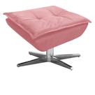 Puff Decorativo Sala de Estar Base Giratória Cromada Opla Suede Rose - Ibiza