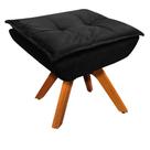 Puff Decorativo Sala de Estar Base Giratória Giromad Opla Suede Preto - Ibiza