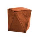 Puff Decorativo Sala de Estar Blois Veludo Telha G15 - Gran Belo