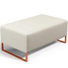 Puff Decorativo Sala De Estar Cléo 90cm Base De Ferro Cobre W01 Linho Champagne - Lyam Decor