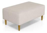 Puff Decorativo Sala De Estar Cléo Pé Palito 90cm Linho Bege Dorti Estofados