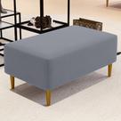 Puff Decorativo Sala de Estar Cléo Pés Palito 90 cm Suede Cinza - Lyam Decor Puff Decorativo Sala de Estar Cléo Pés Palito 90 cm Suede Cinza - Lyam Decor