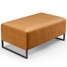 Puff Decorativo Sala de Estar Cléo W01 Base Ferro 90 cm material sintético Whisky - Lyam Decor