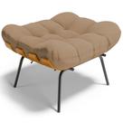 Puff Decorativo Sala de Estar Costela L02 Linho Bege Escuro - Lyam Decor